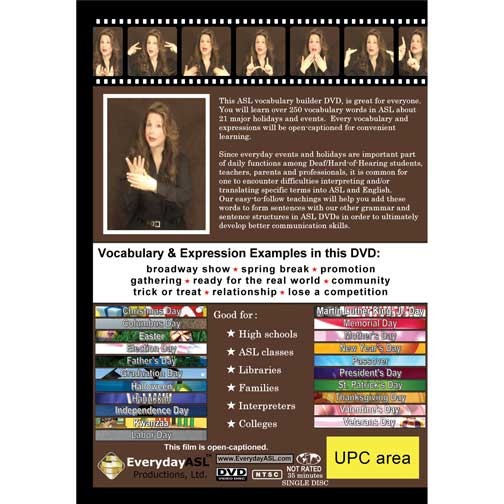 American Sign Language Everyday Words: Activities & Events DVD