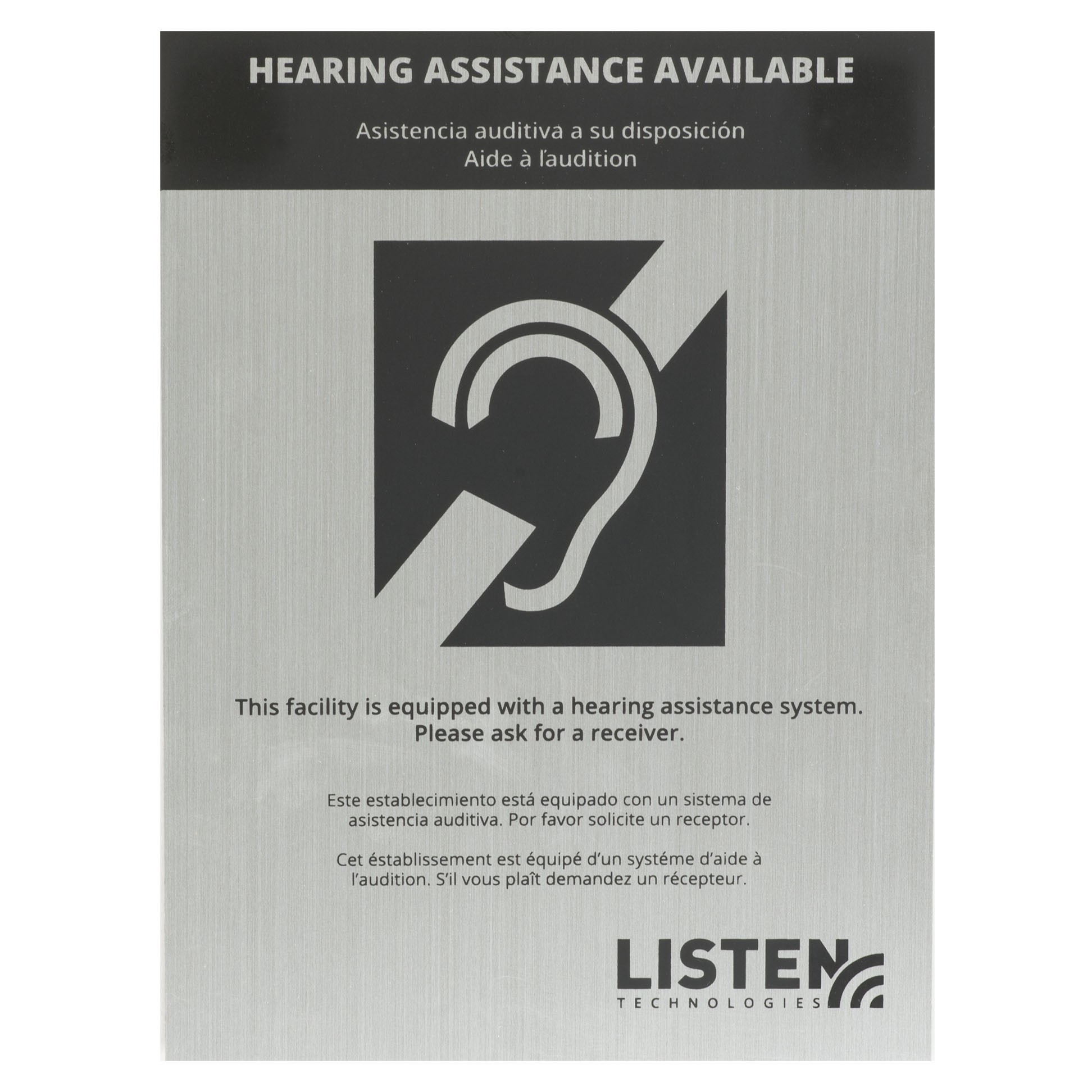 Listen Technologies Assistive Listening Notification Signage Kit