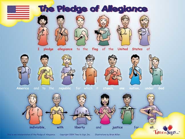 Pledge of Allegiance 18 x 24 Sign Language Poster