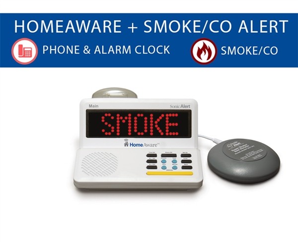 Sonic Alert HomeAware Fire and CO Signaler (with built-in Smoke / CO listener, Phone, and Bed Shaker)