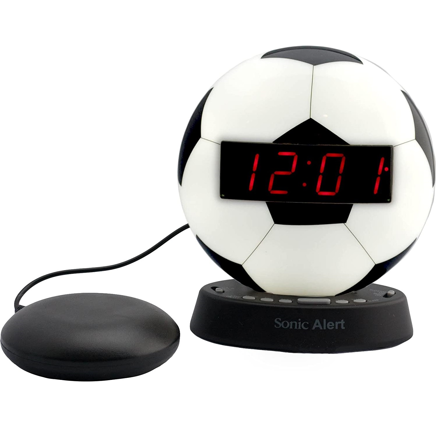 Sonic Glow SBW100SBSS Soccer Ball Alarm Clock with Bed Shaker