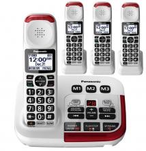 Panasonic KX-TGM420W Amplified Cordless Phone with Answering Machine and (3) Extra Handsets