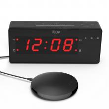 iLuv TimeShaker Wow - Loud Dual Alarm Clock with Super Vibrating Bed Shaker