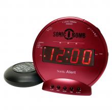 Sonic Alert Sonic Bomb SBB500ss Vibrating Alarm Clock | Red